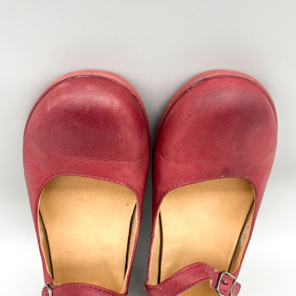 Dansko Womens 39 8.5 Marcella Mary Jane Wedge Red Leather Teacher Office Classic - Picture 9 of 11